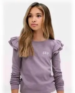 GAP ロゴ ラッフル フリル Tシャツ パープル 160cm