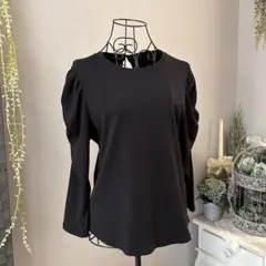 未使用♡GU リブボリュームスリーブカットソー♡ブラック♡L♡