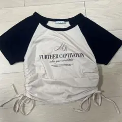 ems excite 半袖 Tシャツ ドロスト仕様 ホワイト×ネイビーのサムネイル