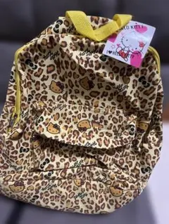 ハローキティリュック(黄色いヒョウ柄)