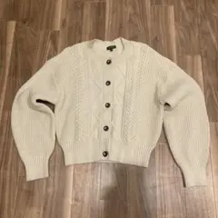 INDIVI アイボリー ケーブルニット セーター 38