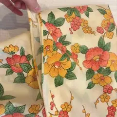 花柄小紋 着物 単衣　単