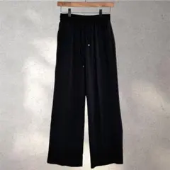 【a.v.v】Sサイズ/イージーパンツ/黒/ドロスト/大人シック/ウエストゴム