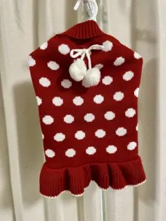 【美品】犬用　レッド水玉ワンピース♪