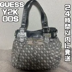 Y2K❤️ 00s GUESS モノグラム ロゴ がま口 ハンドバッグ - メルカリ