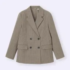 ダブルブレストチェックジャケット