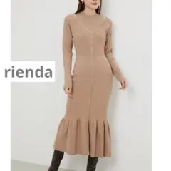 rienda❤️ショルダーオープンレイヤードタイトKnit OP