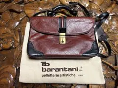 barantani イタリア製 ダークブラウン レザー ミニショルダーバッグ 
