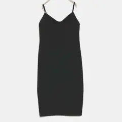 ZARA ザラ　ひざ丈 キャミワンピース　黒　M