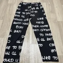英字ロゴプリント ルームパンツ ブラック