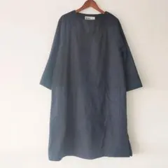 【★新品未使用★】MHL.コットンワンピース 定価33,000円 ネイビー