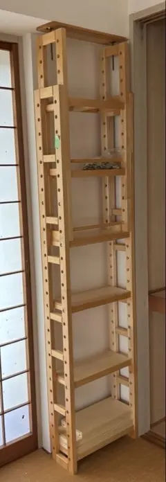 突っ張り木製シェルフ　ナチュラルAのサムネイル