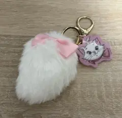 ディズニー おしゃれキャット　マリー　しっぽ　キーホルダー　リボン