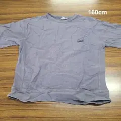 紫色 長袖Tシャツ 胸ポケット付き