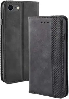 ブラック手帳型ケース iPhoneSE用