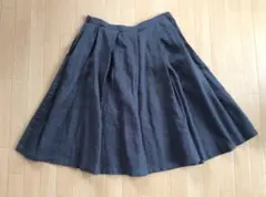 無印良品　フレンチリネン　タックスカート グレー　M