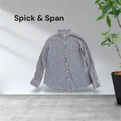 3417☆Spick & Span ギンガムチェック 長袖シャツ ネイビーのサムネイル