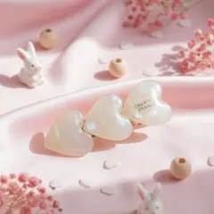 韓国ハート型ヘアアクセサリー　ホワイト