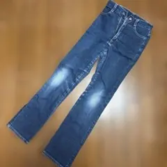 【130size】ダークブルー ストレートレッグデニムパンツ