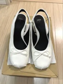 ZARA バレエシューズ　リボン　パンプス
