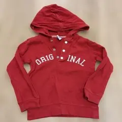 PETIT BATEAU 赤いフード付きパーカー 95cm