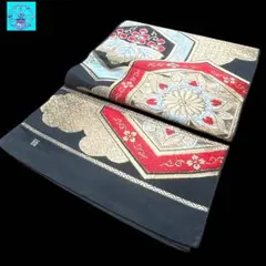 【美品】六通柄袋帯　華亀甲文様　金糸　振袖　黒留袖　色留袖　訪問着　フォーマル