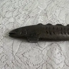 李氏錠前 魚彫刻 鉄製装飾 古道具 骨董 アンティーク 錠前 李朝 / 魚型錠前 - organ-online.com