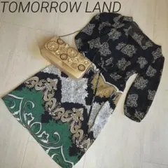 デザインワンピース　七分袖　TOMORROWLAND <スリップ付属>