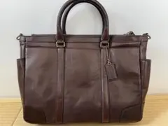 COACH 2way ビジネスバッグショルダー本革　A4茶のサムネイル