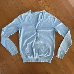 UNIQLO 綿100% Vネックカーディガン ライトブルー