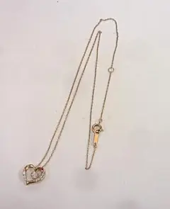【美品】 4℃ヨンドシー　ストーンハートネックレス　ピングゴールド