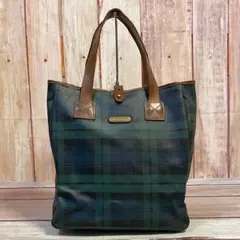 ポロラルフローレン　男女兼用　トートバッグ　肩がけ　手提げ　チェック柄　A4収納