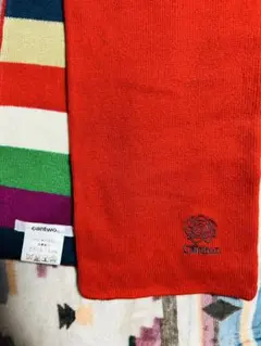 【cantwo キャンドゥ】赤 ストライプ マフラー新品未使用