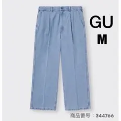 GU ジーユー デニムバギースラックス　メンズ　Mのサムネイル
