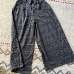 グレー ストライプ ガウチョパンツ Mサイズ