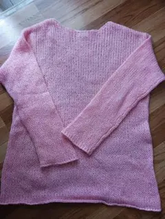 Ungrid 透かし編み オーバーサイズニット サーモンピンク