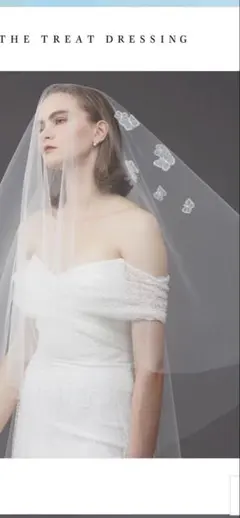 トリートドレッシング　ウェディングベール 蝶花　ロング　80✖️250