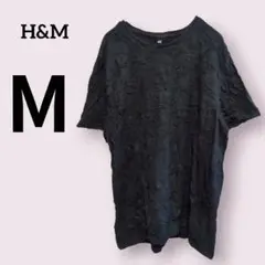 H&M【М】スリムフィット 半袖Tシャツ 黒 ブラック