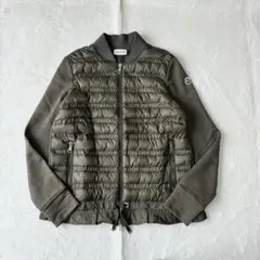 【極美品】MONCLER カーディガン ダウン 切替 ベージュ S MONCLER - モンクレール CARDIGAN TRICOT ニット切替ダウン