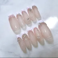 現品　ネイルチップ　フレンチガーリー　ワンホン　韓国　夢かわ　推し　量産型