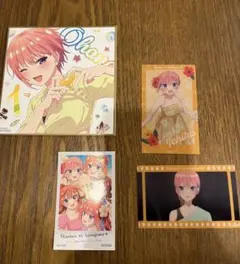 映画五等分の花嫁　入場特典③中野一花色紙＋チェキ風ステッカー、クリアカード