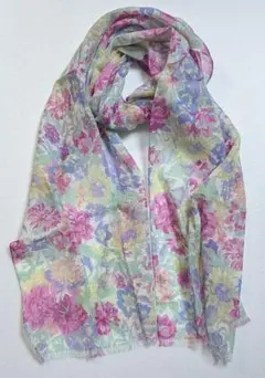 LIBERTY リバティ ロングハンカチ ストール 花柄 パープル/ピンク系