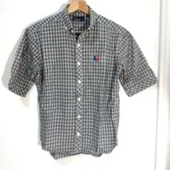 美品FRED PERRY（フレッドペリー） チェック柄 半袖シャツ Sサイズのサムネイル