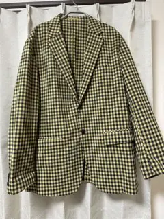 MARNI チェック柄 テーラードジャケット　ギンガムチェック　イエロー　LL