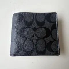 COACH⭐︎二つ折り財布 メンズ シグネチャー PVC モノグラム ブラックのサムネイル