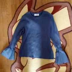 Mila Owen リブ編みフレアスリーブニット M こ