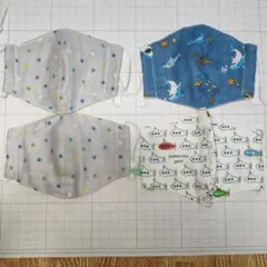 子供用 ハンドメイドコットンマスク 4枚セット