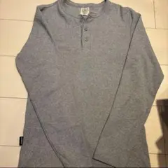 【美品】AVIREX ヘンリーネック ロングスリーブ Tシャツ グレー Sのサムネイル