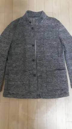 グレー ボタン付きジャケット カジュアル