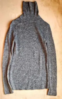 ユニクロ　メリノリブタートルネックセーター　グレー　Ｌ